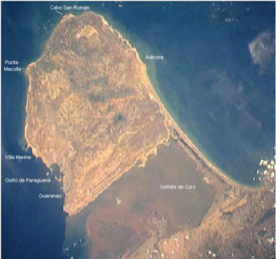 mapa del Golfete de Coro